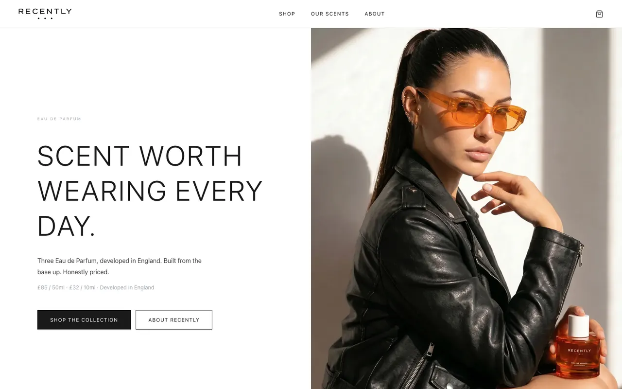 Recently website home page